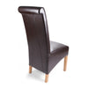 Shankar Brown Leather Match Roll Back Dining Chair