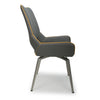 Shankar Graphite Grey Leather Match Swivel Dining Chair