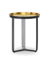 Gillmore Space Finn Circular Side Table Spun Brass Top & Black Frame