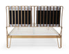 Gillmore Space Finn King Bed Silver Upholstered & Brass Frame