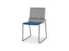 Gillmore Space Finn Stacking Dining Chair Admiral Blue Upholstered & Black Frame