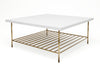 Gillmore Space Alberto Square Coffee Table White With Brass Accent