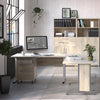 Axton Trinity Desk 150 cm In Oak With Height Adjustable Legs With Electric Control In White