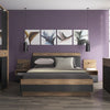 Axto Harding 140 cm Double Bed In Stirling Oak With Matt Black Fronts