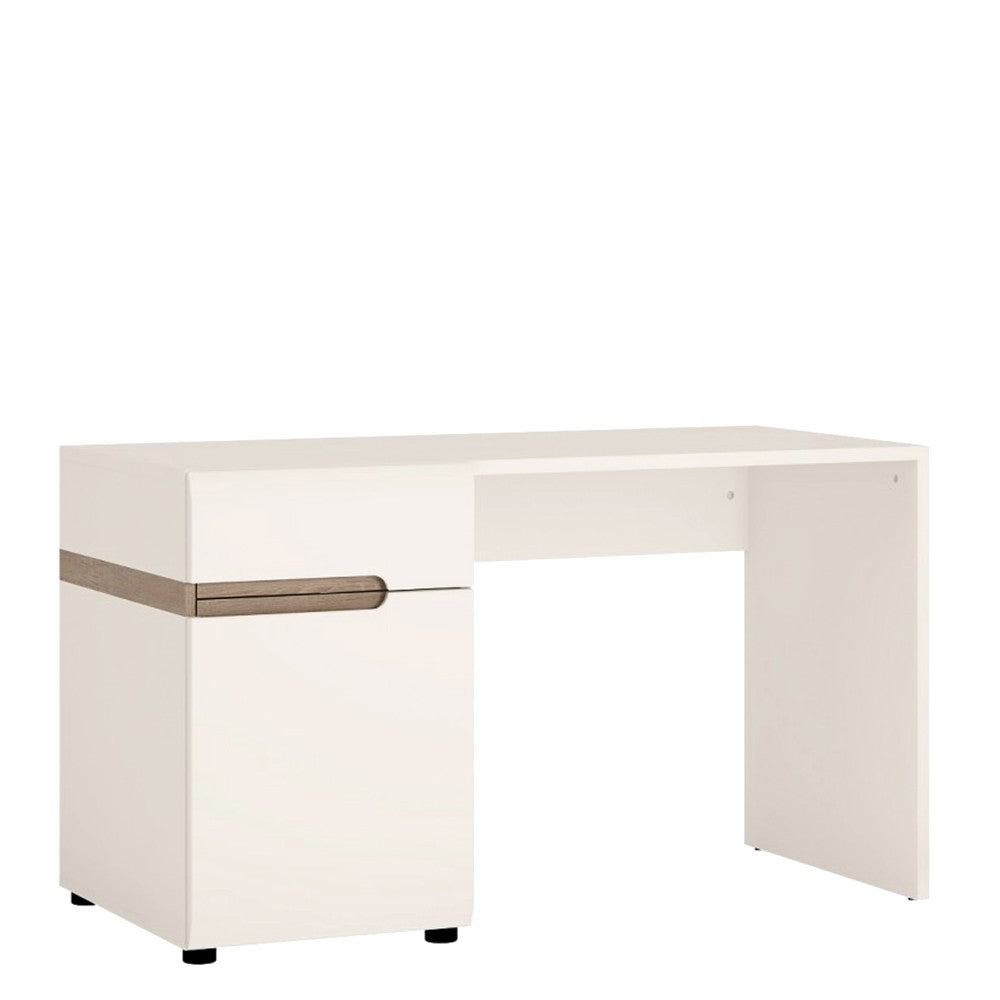 Axton Norwood Bedroom Desk/Dressing Table In White With A Truffle Oak Trim