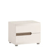 Axton Norwood Bedroom 2 drawer Bedside In White With A Truffle Oak Trim