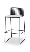 Gillmore Space Finn Bar Stool Silver Upholstered & Black Frame