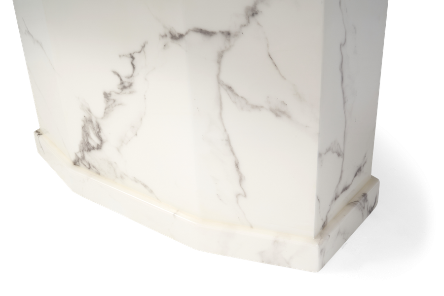Como 200cm Ivory White Marble Dining Table