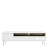 Axton Blauzes TV Unit 3 Drawers 1 Door in White and Oak