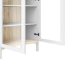 Axton Blauzes Display Cabinet Glazed 2 Doors in White and Oak