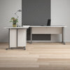 Axton Trinity Desk 150 cm In White With Silver Grey Steel Legs