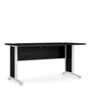 Axton Trinity Desk 150 cm In Black Woodgrain With White Legs