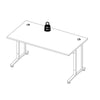 Axton Trinity Desk 150 cm In Oak With Silver Grey Steel Legs