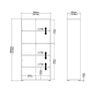 Axton Trinity Bookcase 4 Shelves with 2 Drawers and 2 Doors in White