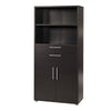 Axton Trinity Bookcase 4 Shelves with 2 Drawers and 2 Doors in Black woodgrain