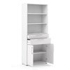 Axton Trinity Bookcase 5 Shelves with 2 Drawers and 2 Doors in White