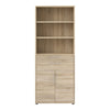 Axton Trinity Bookcase 5 Shelves with 2 Drawers and 2 Doors in Oak