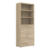 Axton Trinity Bookcase 5 Shelves with 2 Drawers and 2 Doors in Oak