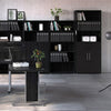 Axton Trinity Bookcase 5 Shelves with 2 Doors in Black woodgrain