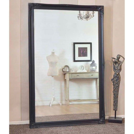 Carrington Baroque Black Shabby Chic Design Leaner Mirror 167 x 106 CM
