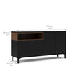 Axton Blauzes Sideboard 3 Drawers 3 Doors In Black and Walnut