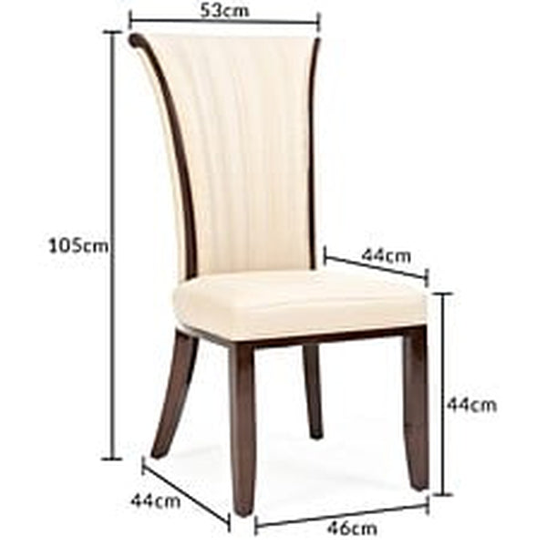 Almeria Cream Leather Dining Chair (Pairs)