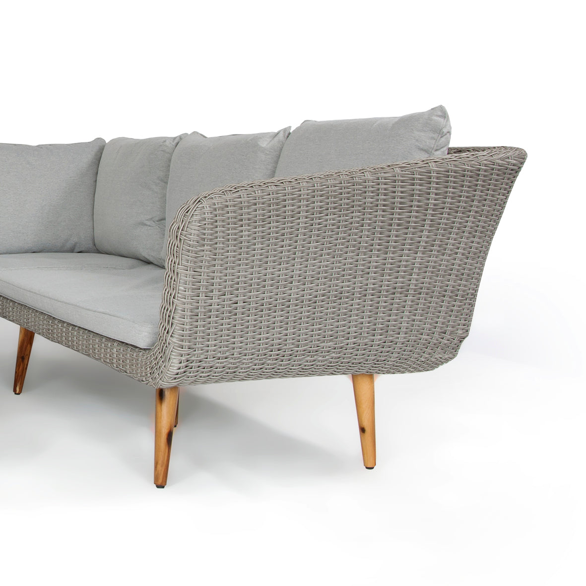 Home Junction Americano Contemporary Corner Sofa with Coffee Table/Footstool in Grey