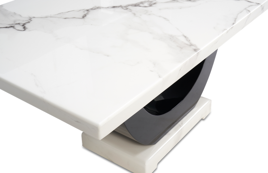 Rivilino 170cm Ivory White Marble Dining Table
