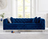 Alegra Blue Plush 3 Seater Sofa