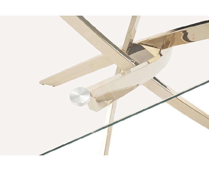 Daytona 165cm Oval Glass Gold Leg Dining Table Set with Florida Dining Chairs