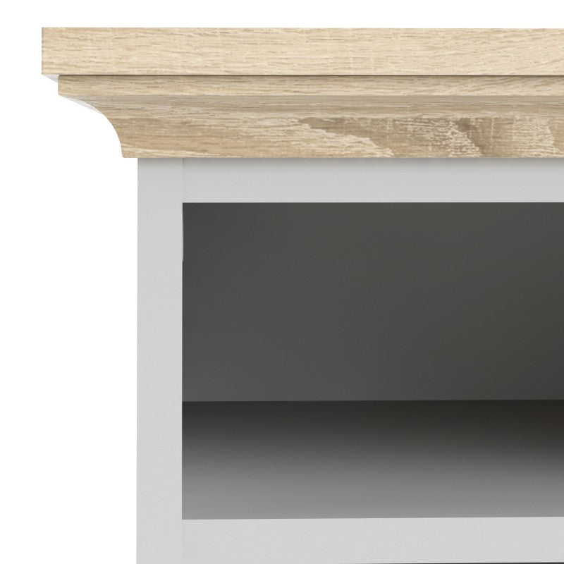 Axton Westchester Bedside 2 Drawers In White And Oak