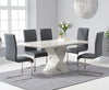 Allen 160cm Ivory White Marble Dining Table