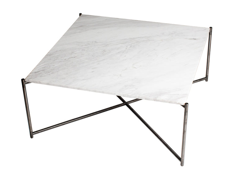 Gillmore Space Iris Square Coffee Table White Marble Top