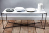 Gillmore Space Iris Large Low Console Table White Marble Top