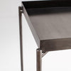 Gillmore Space Iris Square Side Table Gun Metal Tray