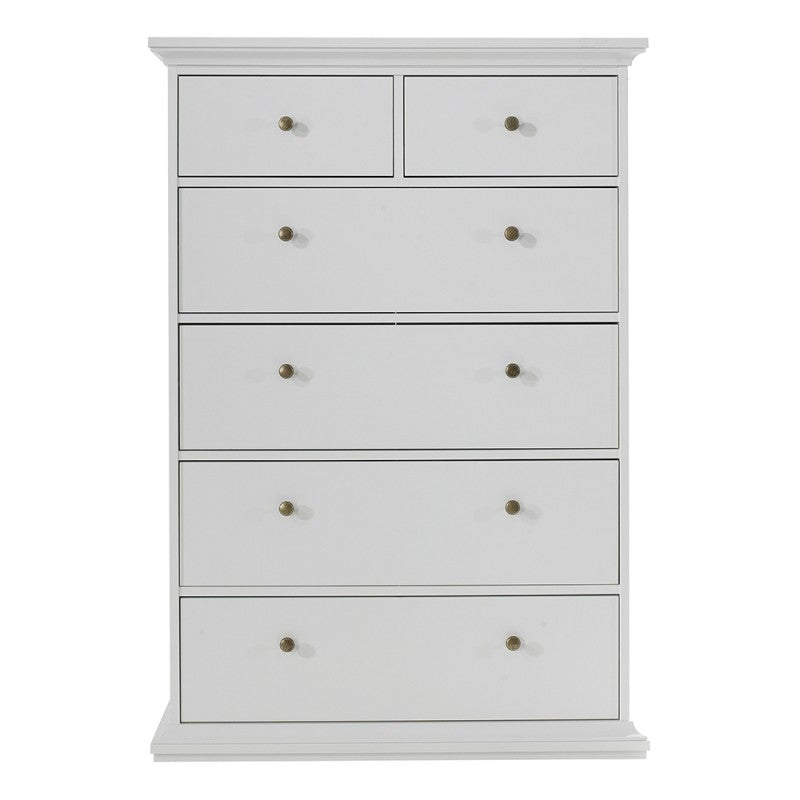 Axton Westchester Chest of 6 Drawers In White