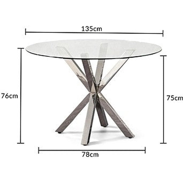 Remus Round Glass Dining Table 135cm