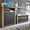 Axton Morris 2 Door Display Cabinet in Lefkas Oak With Matt Black Fronts