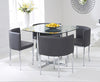 Abingdon Stowaway Glass Dining Set With 4 Dining Chairs