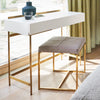 Gillmore Space Brass Federico Small Dressing Table Stool Mushroom Grey Velvet