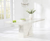 Como 200cm Ivory White Marble Dining Table