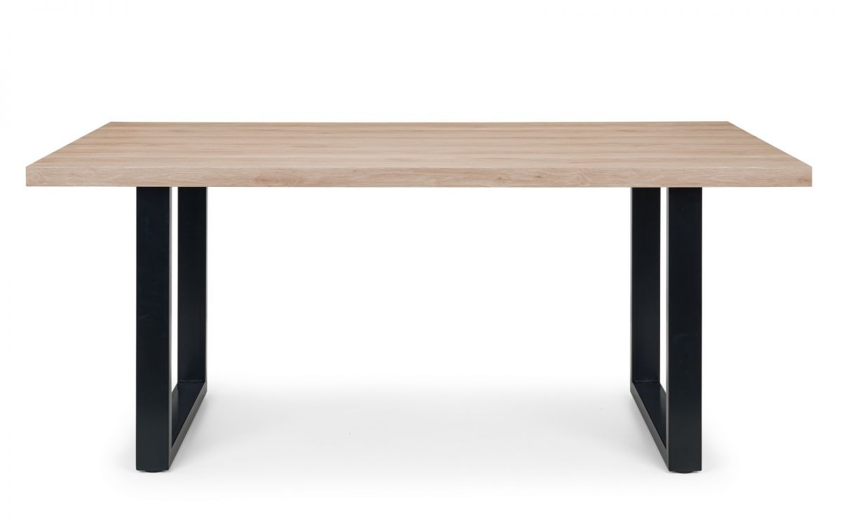 Julian Bowen Berwick Oak Dining Table 180cm & Brooklyn Charcoal Chairs