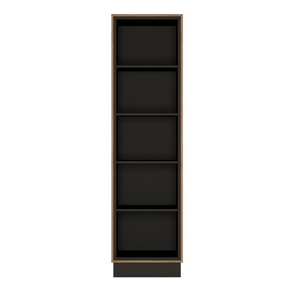 Axton Belmont Tall Bookcase With The Walnut And Dark Panel Finish