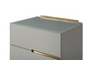 Gillmore Space Alberto Four Drawer Narrow Chest Grey With Brass Accent