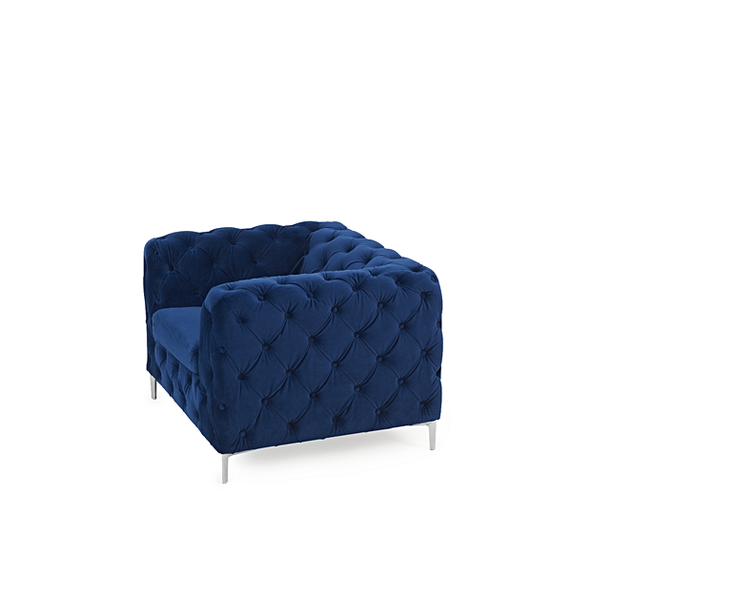 Alegra Blue Plush Armchair