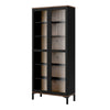 Axton Blauzes Display Cabinet Glazed 2 Doors in Black and Walnut