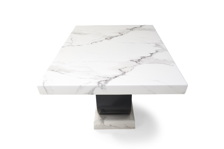 Rivilino 170cm Ivory White Marble Dining Table
