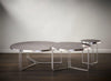 Gillmore Space Finn Large Circular Coffee Table Dark Oak Top & Polished Chrome Frame