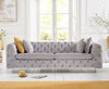 Alegra Grey Plush 3 Seater Sofa