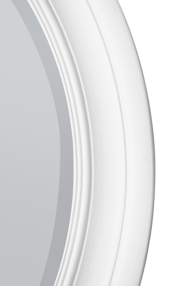 Carrington White Elegant Modern Bevelled Round Mirror 96 x 96 CM